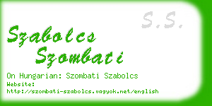 szabolcs szombati business card